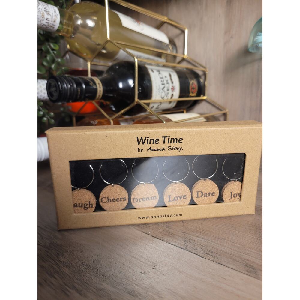 Wine Time by Anna Stay Wine Cork Charms Set‎ Of 6